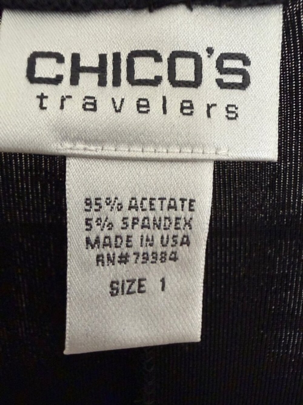 Chico's Travelers Black Classic Knee-Length Dress Size1-(8/10 M) - Picture 9 of 9